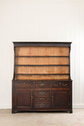 Load image into Gallery viewer, 18th Century Oak Buffet + Plate Rack with Scalloped Detailing (c. 1770)
