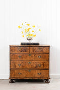 Load image into Gallery viewer, 18th Century Burl Walnut Chest of Drawers on Bun Feet (c. 1760)
