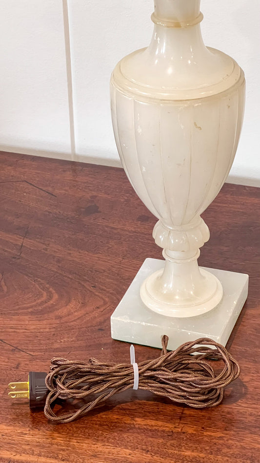 Vintage Italian Alabaster Lamp with Scalloped Crown (No. 6)