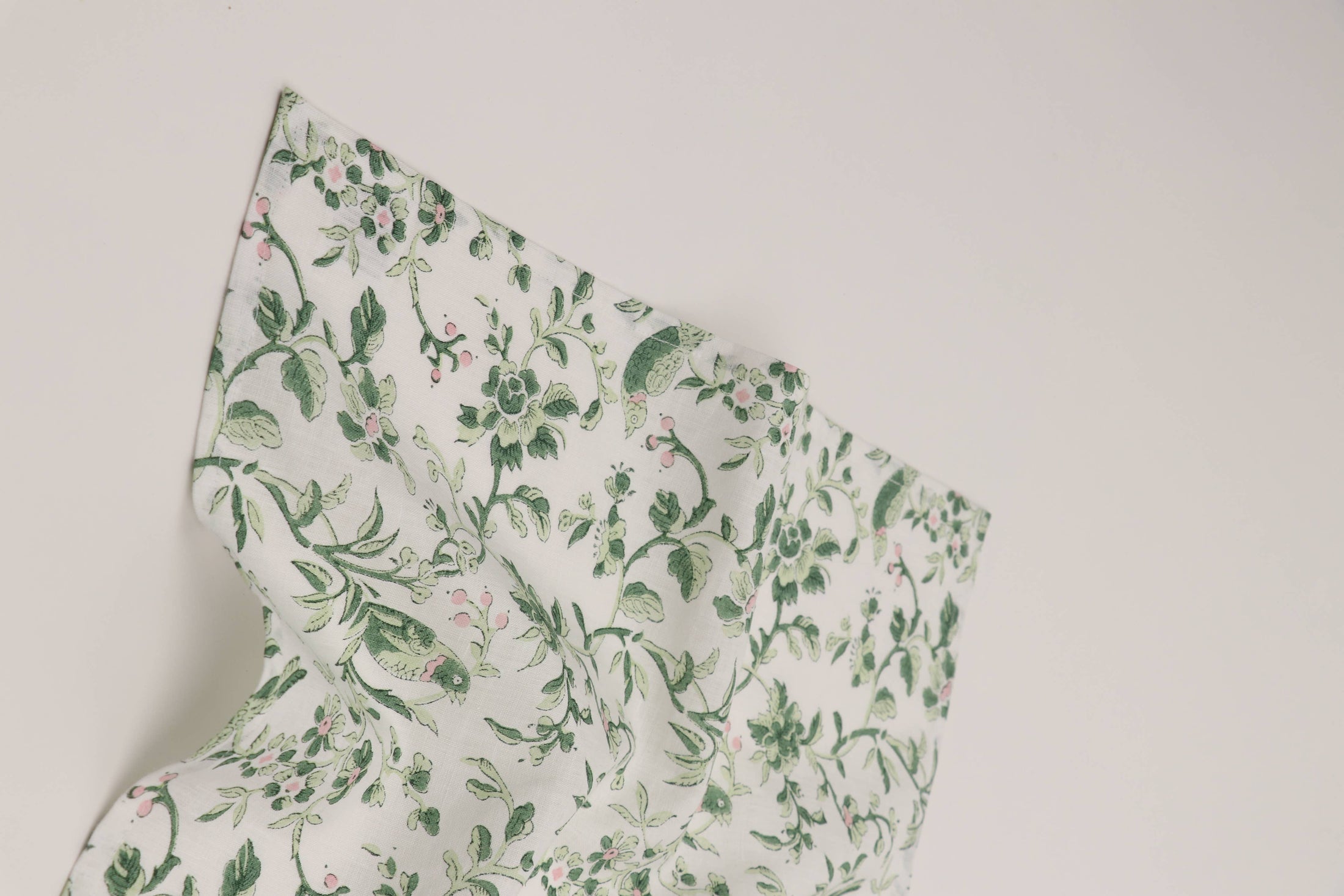 SET of 4 | Peony + Robin Block Print Napkins
