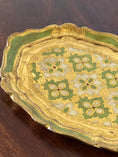 Load image into Gallery viewer, Medium Sized Florentine Tray with Light Green + Gold Coloring
