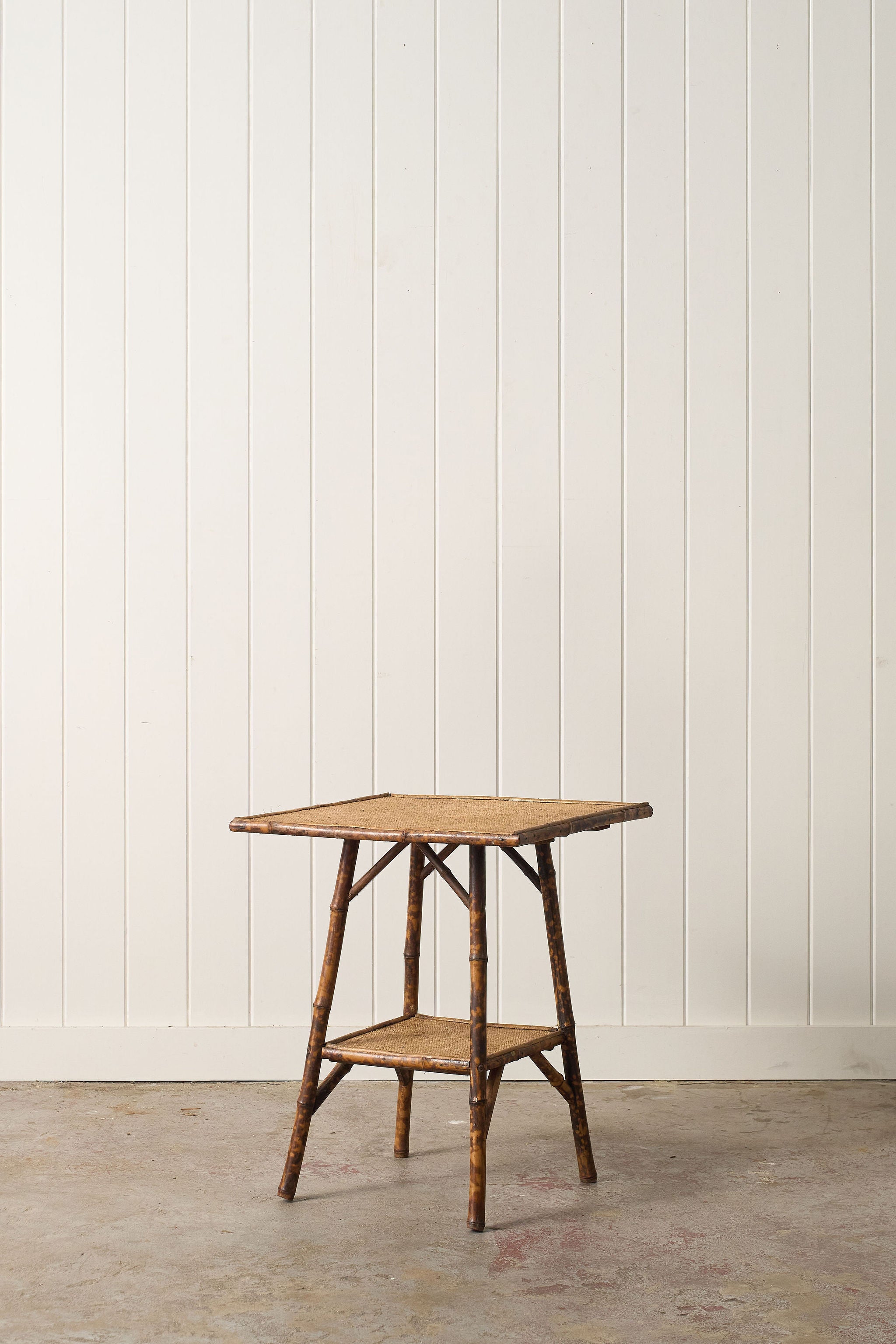 19th Century Tortoise Bamboo Two-Tiered Table