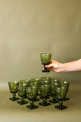 Load image into Gallery viewer, SET of 14 | Vintage Indiana Glass Colony Park Lane Avocado Green Goblets Cups
