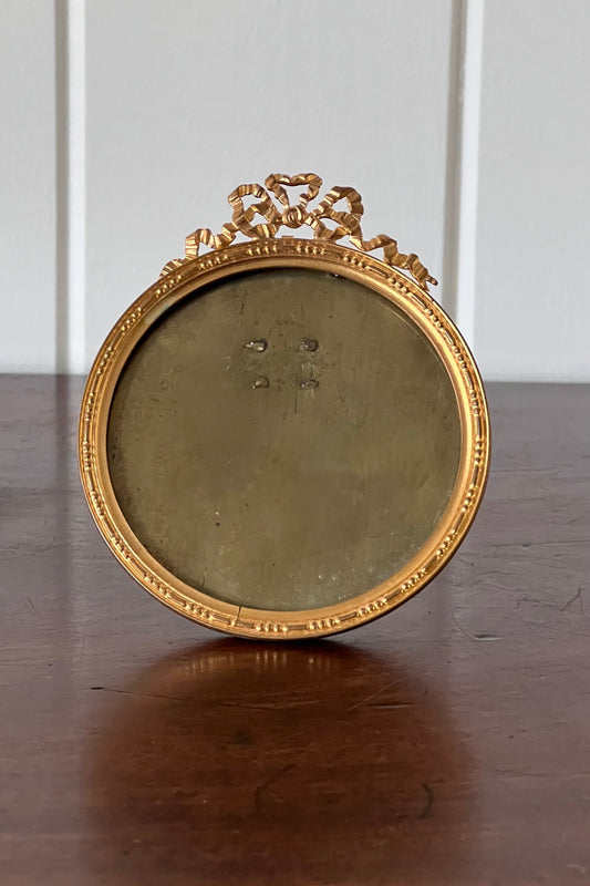 Petite French Brass Frame with Bow | Tabletop