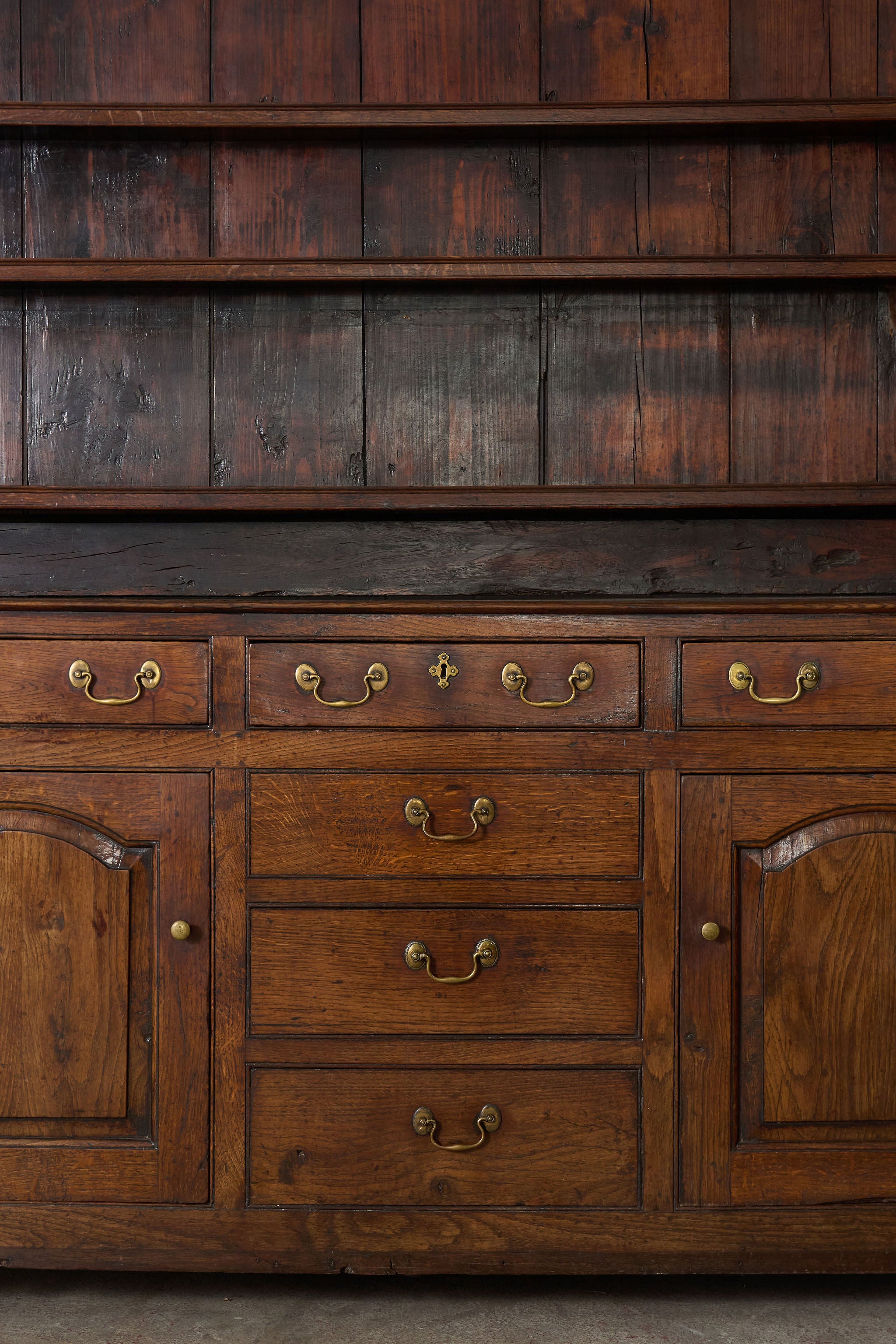 George III Period Oak Welsh Dresser Base with Topper (c. 1760-80)