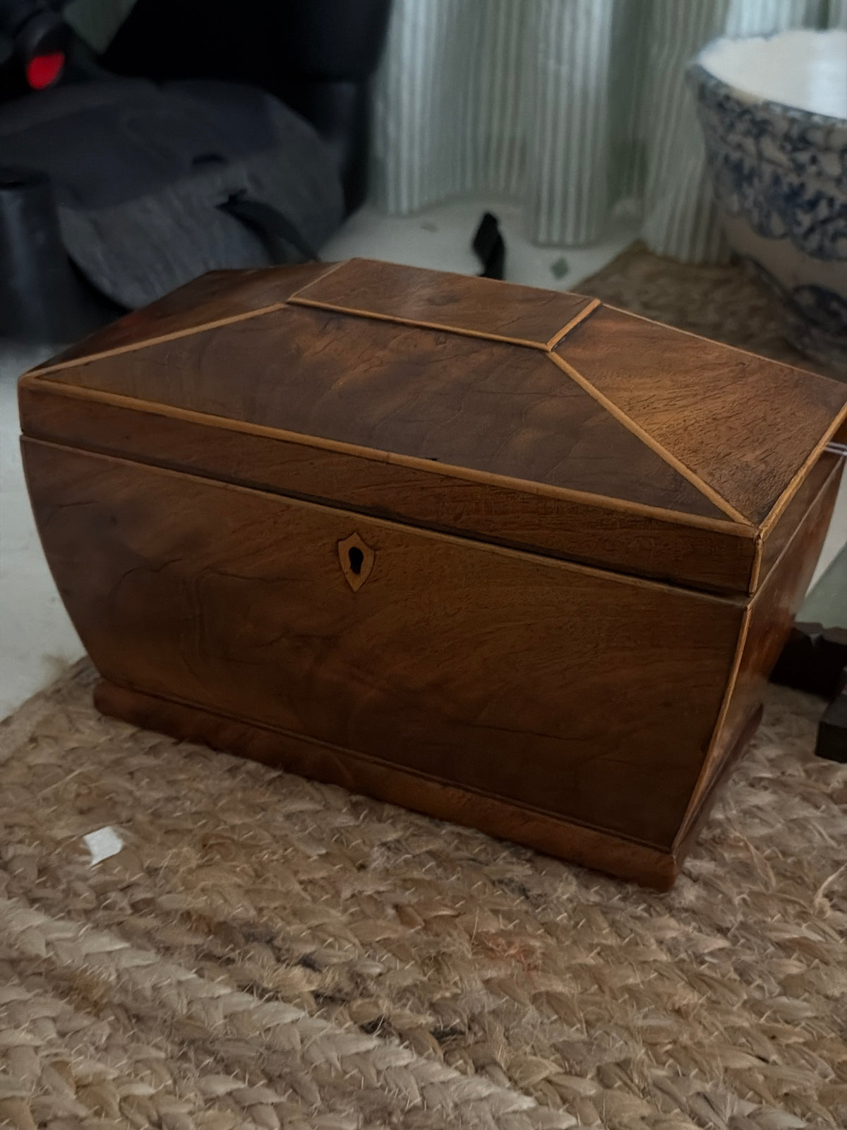 19th Century English Mahogany Sarcophagus Tea Caddy