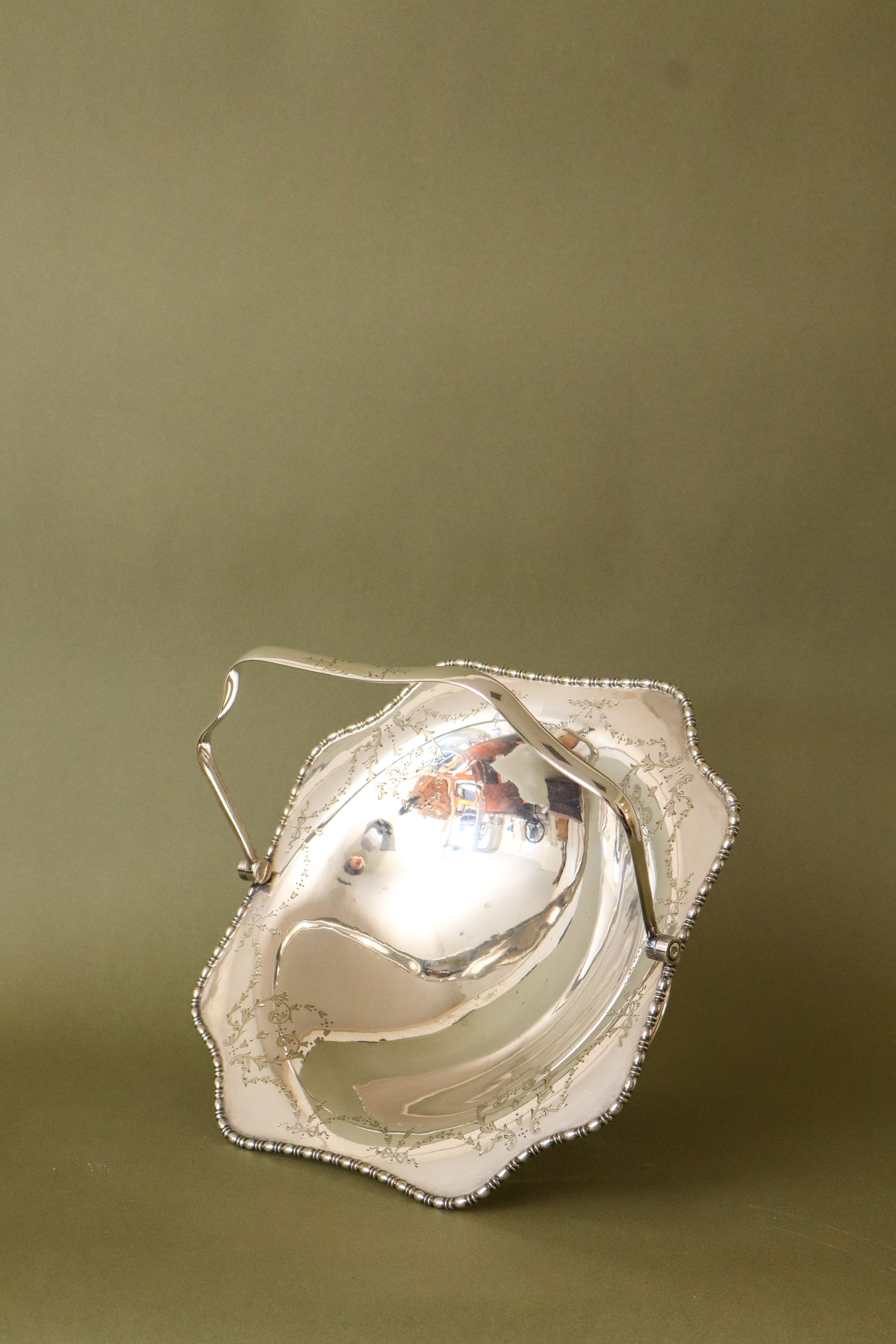 Edwardian English Silver Plate Fruit Basket, c. 1910