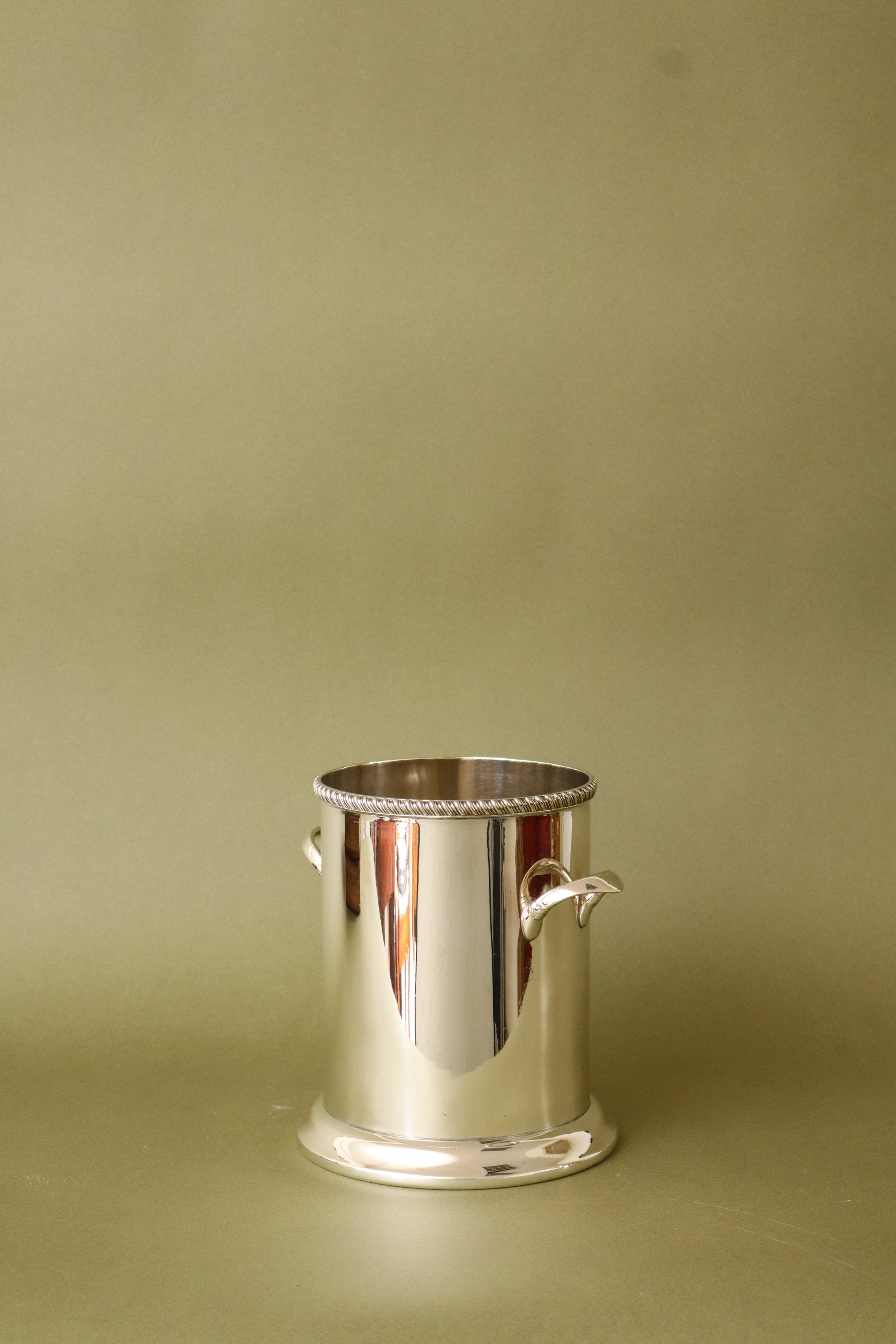 Silver Plate Wine Cooler with Rope Rim