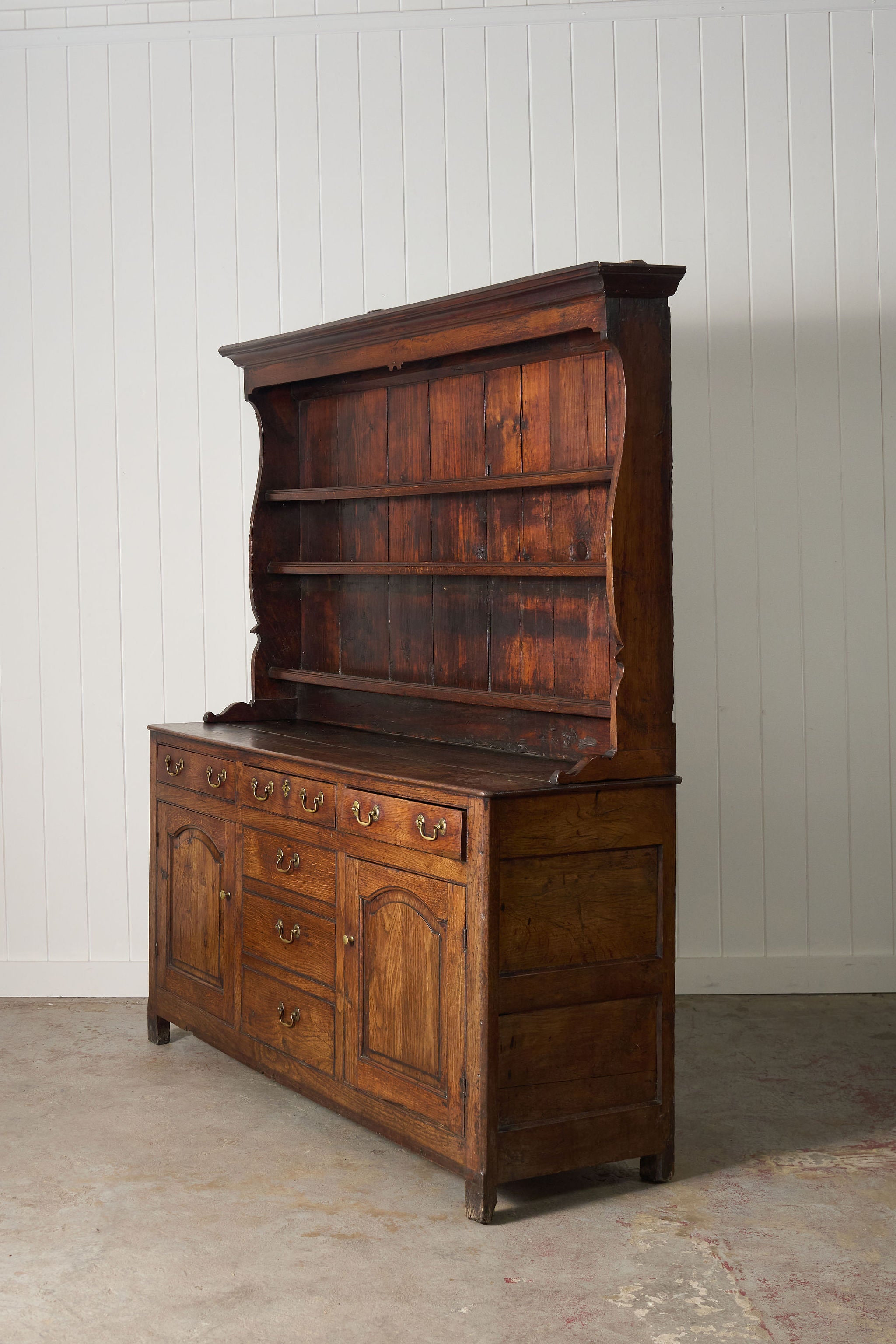 George III Period Oak Welsh Dresser Base with Topper (c. 1760-80)
