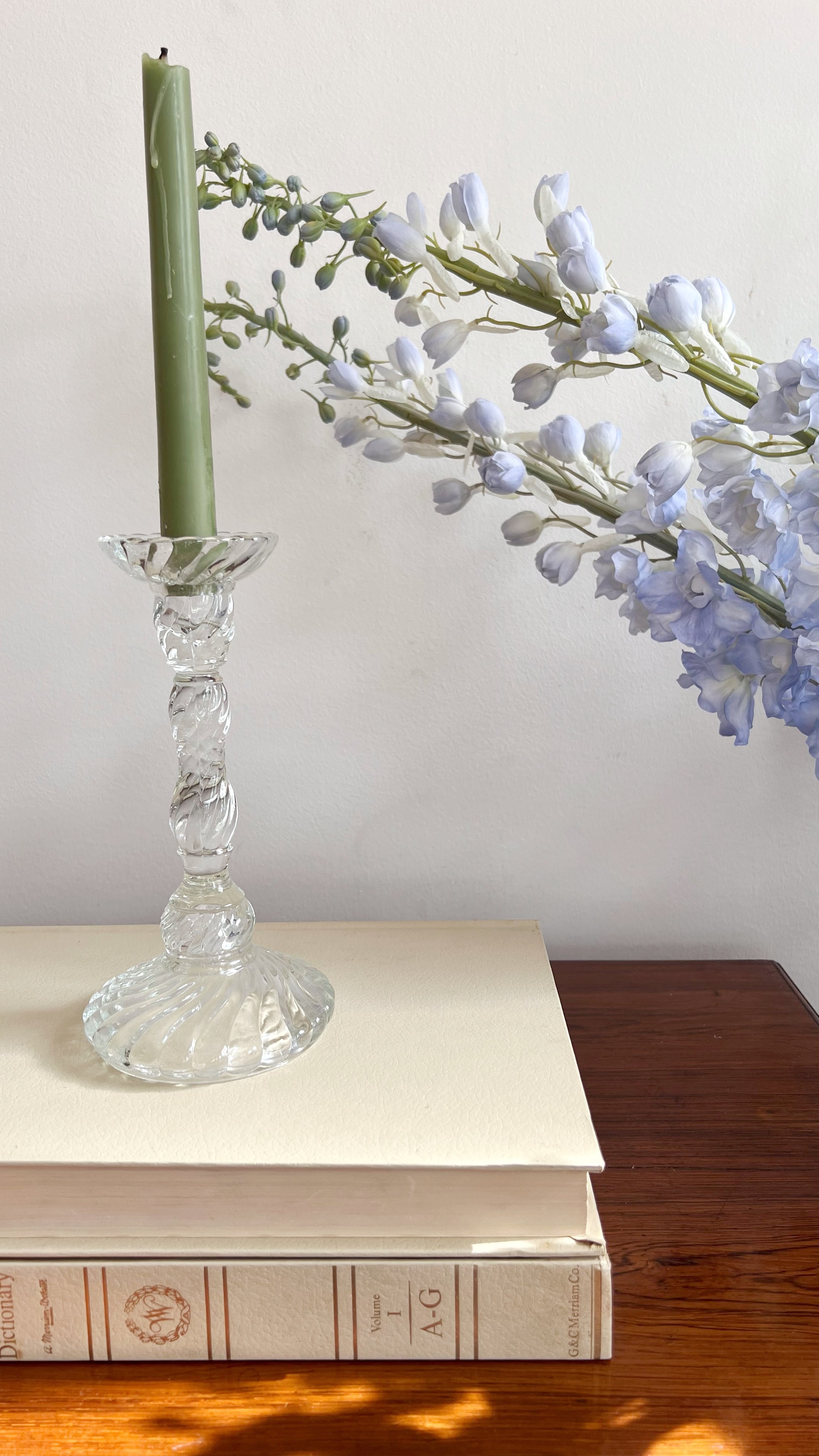 Vintage Bambous Swirl Crystal Candlestick