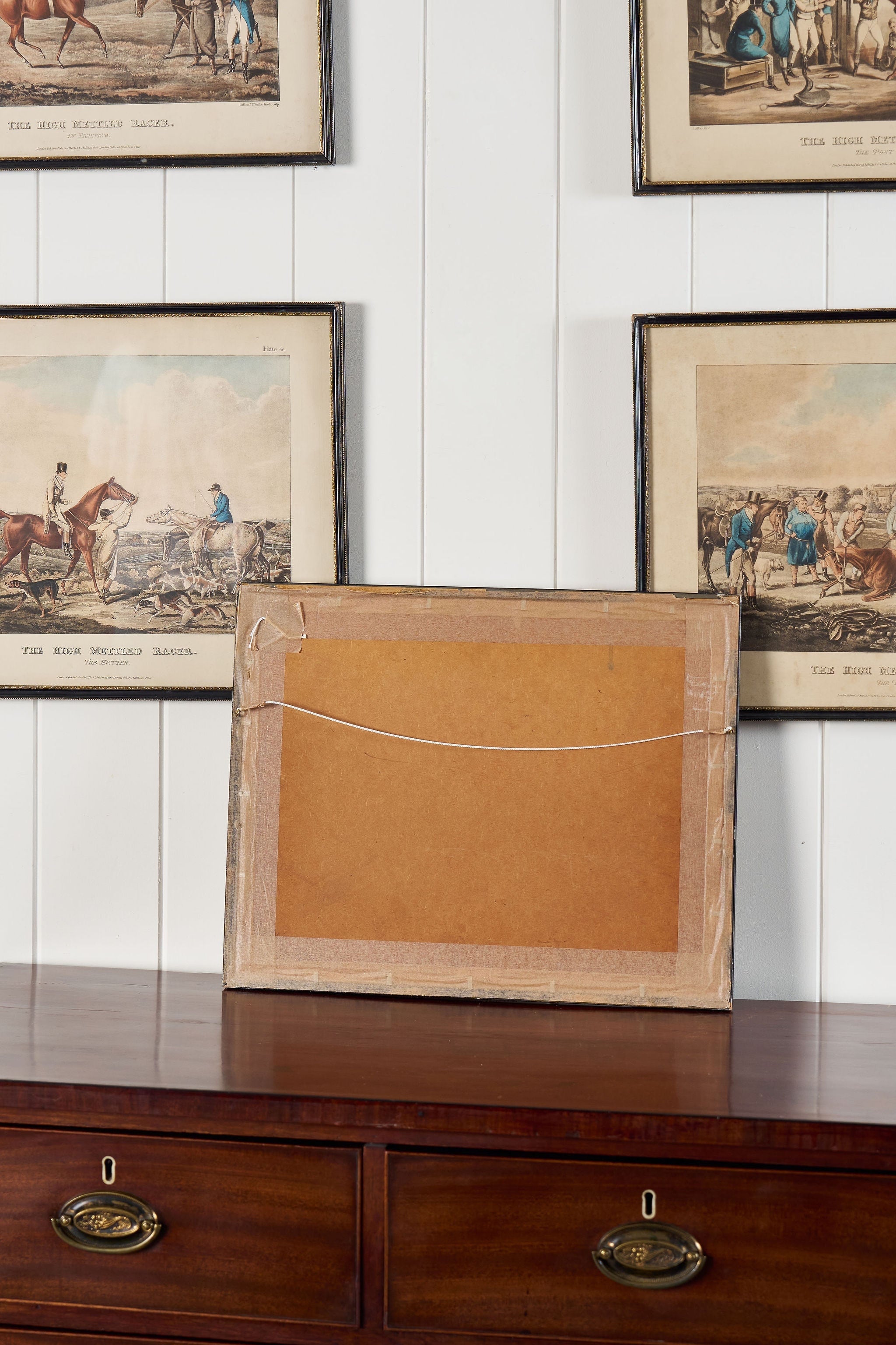 Antique Horse Print in Black Frame of ‘The High Mettled Racer’ Series