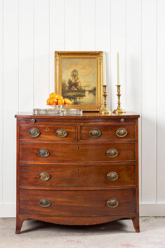 19th Century Georgian Mahogany Bowfront with Lionhead Pulls