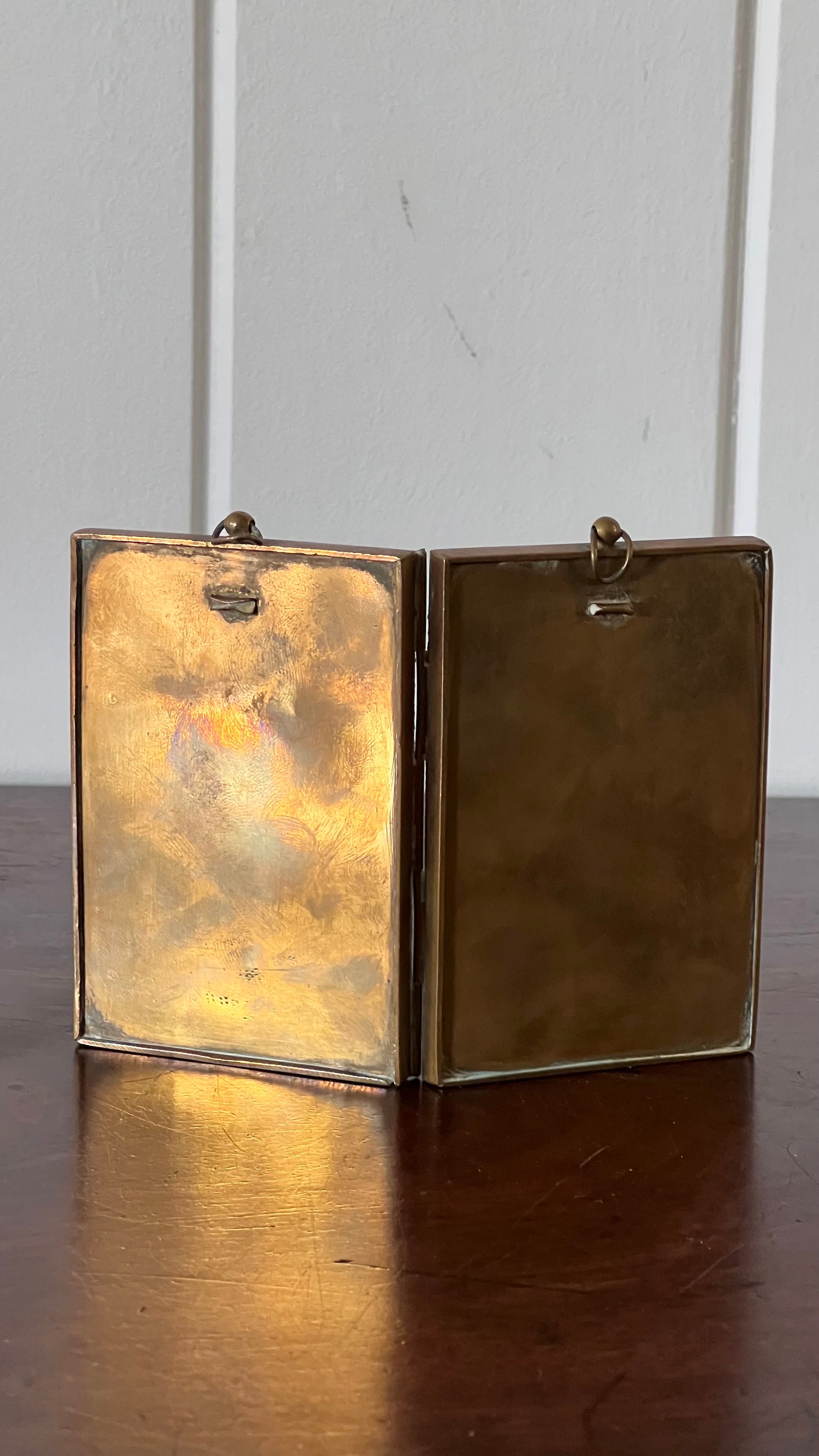 Antique French Brass Double Picture Frame