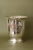 Load image into Gallery viewer, English Fluted Silver Plate Ice/Wine Bucket with Lion Heads (c. 1930)
