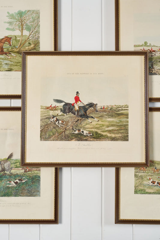English Hunt Hand Colored Engraving | Published in 1851 as part of the ‘One of the Flowers of our Hunt’ Series