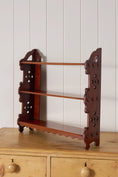 Load image into Gallery viewer, Petite Arts and Crafts 3-Tiered Walnut Wall Shelf (c. 1900)

