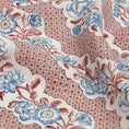 Load image into Gallery viewer, SET OF 4 | Pink, Red + Blue Blooming Trellis Block Print Napkins

