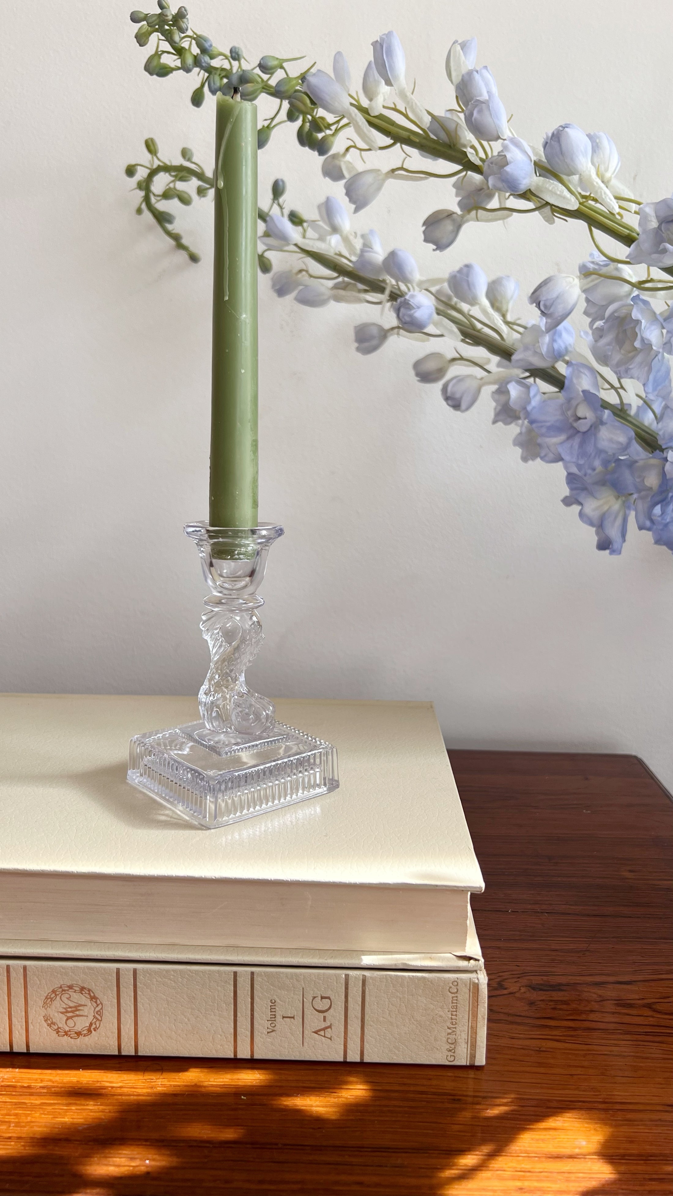 Vintage Imperial Glass Koi Fish Single Candlestick
