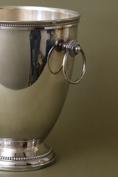 Load image into Gallery viewer, Vintage French Silver Plate Ice/Wine Bucket with Side Handles + Beading
