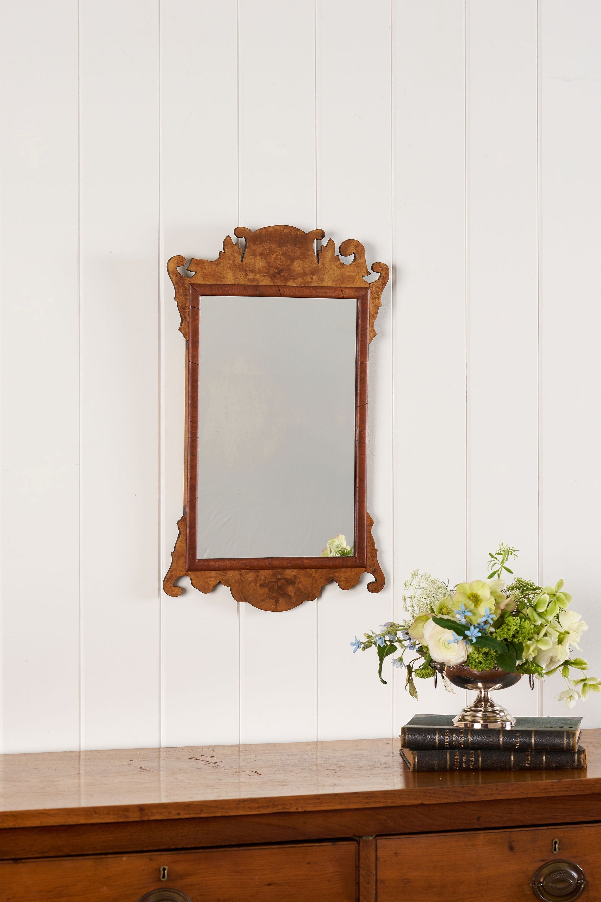 19th Century Burl Chippendale Mirror