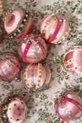 Load image into Gallery viewer, SET of 10 | Vintage Decorated Silk Bulbs (Pink Minis)
