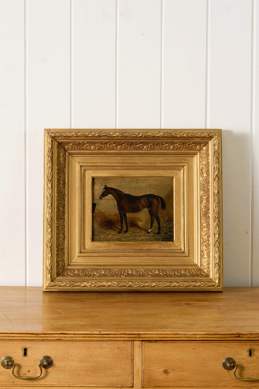 19th Century Equestrian Horse Portrait in Original Gilt Frame (c. 1830)