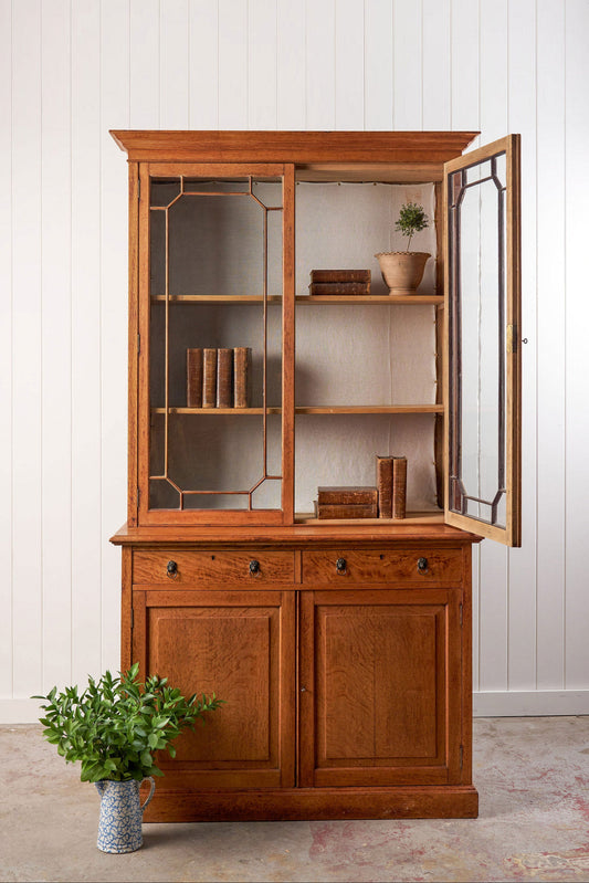 Large Victorian Oak Library Bookcase