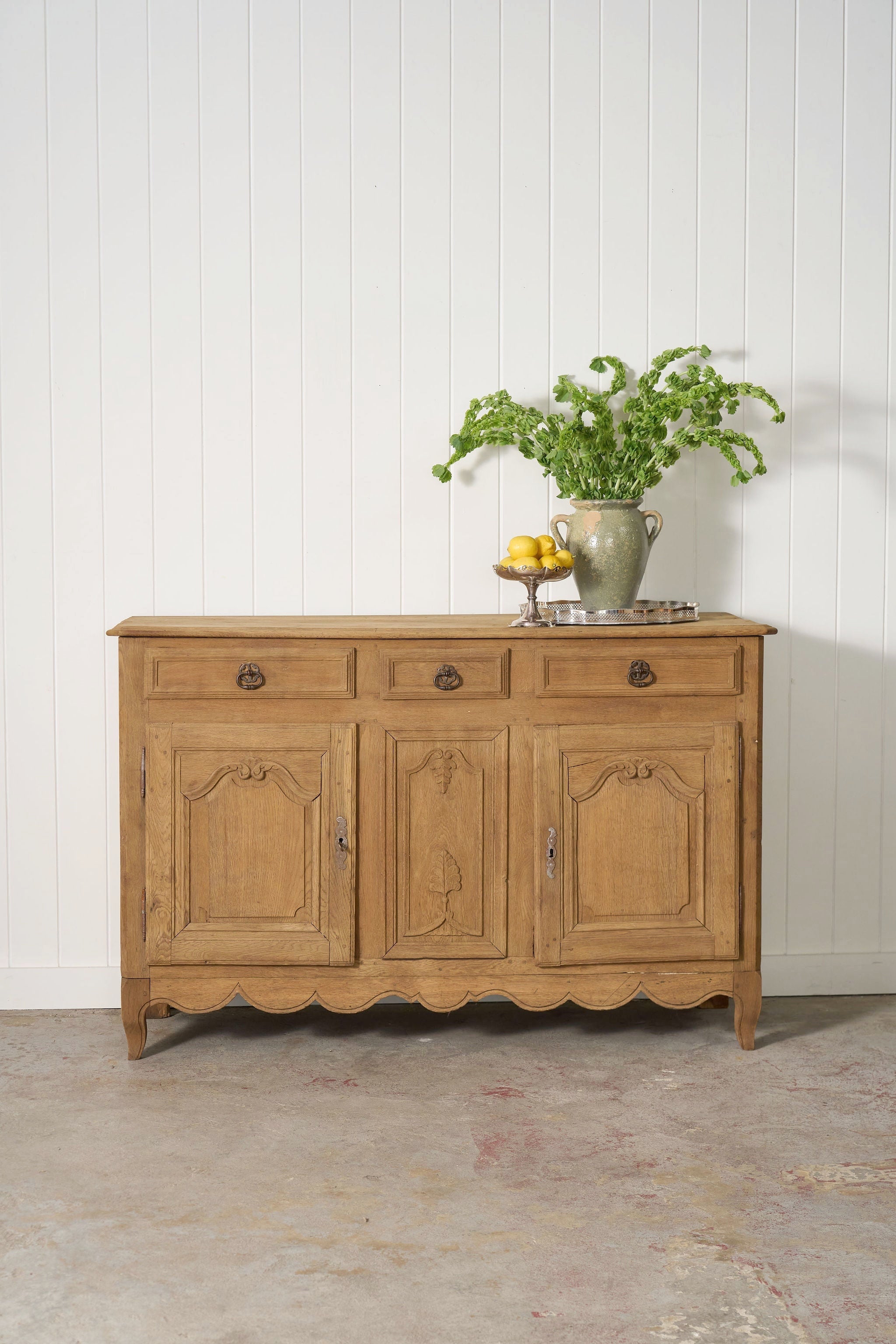 18th Century French Bleached Oak Sideboard Buffet (c. 1780)