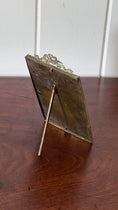 Load image into Gallery viewer, PAIR Antique French Brass Tabletop Frames with Top Bow Detailing
