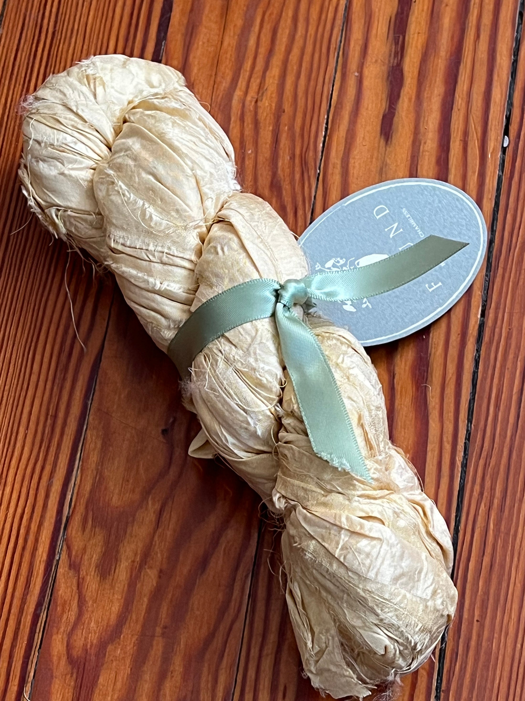 Khaki Recycled Silk Ribbon