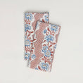 Load image into Gallery viewer, SET OF 4 | Pink, Red + Blue Blooming Trellis Block Print Napkins
