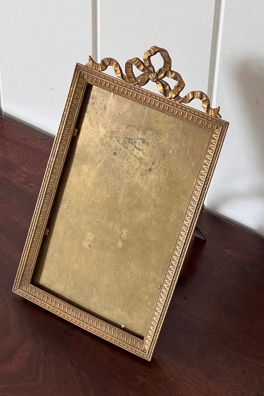 Large Antique Brass Frame with Bow | Tabletop