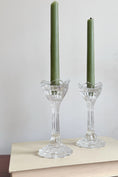 Load image into Gallery viewer, PAIR of Gorham Lotus Crystal Candlestick Holders
