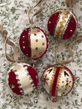 Load image into Gallery viewer, SET of 4 | Vintage Decorated Silk Bulbs (Deep Fuchsia)
