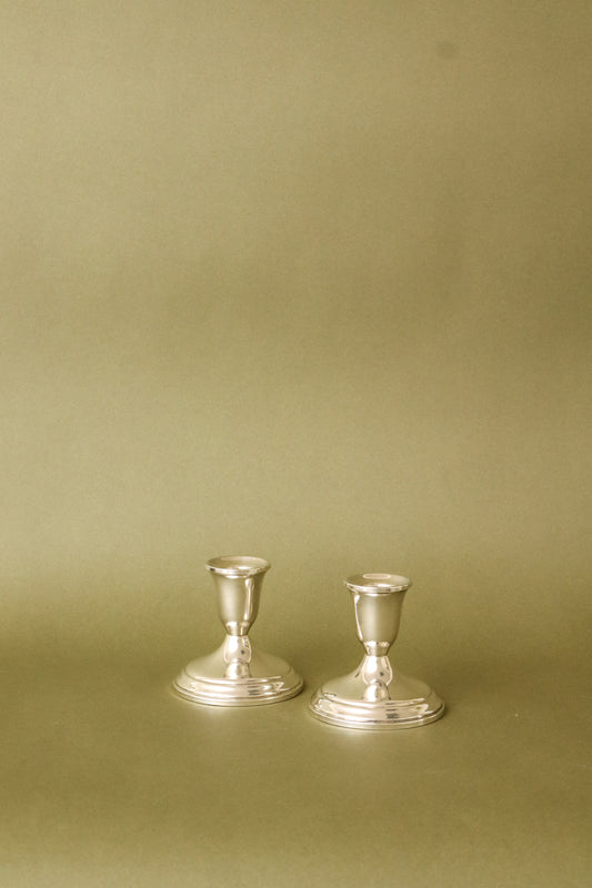 PAIR of Short Sterling Silver Candle Holders | by Towle