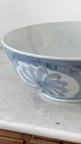 Load image into Gallery viewer, Large Blue Hand Painted Stoneware Bowl
