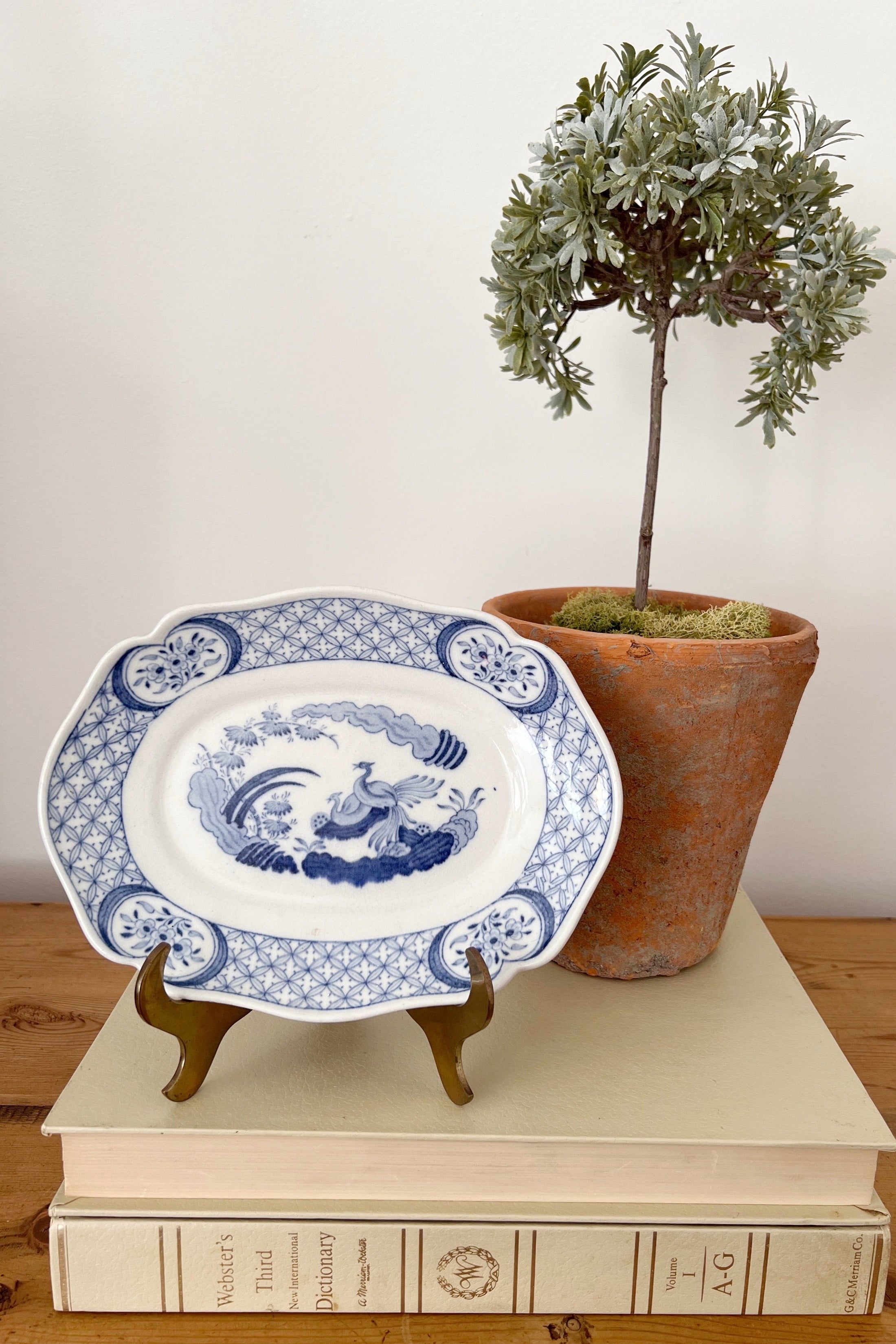 Furnivals Limited Old Chelsea England | Blue + White 9” Oblong Dish