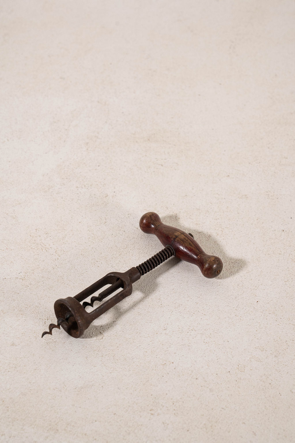 Antique German Hercules Spring Corkscrew with Turned Wooden Handle (c. 1900)