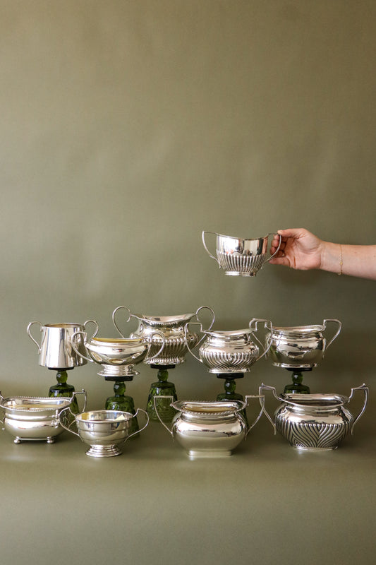 English Silver Plate Double Handle Sugar Bowl