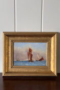 Load image into Gallery viewer, 19th Century Ships with Red Sails Oil on Board
