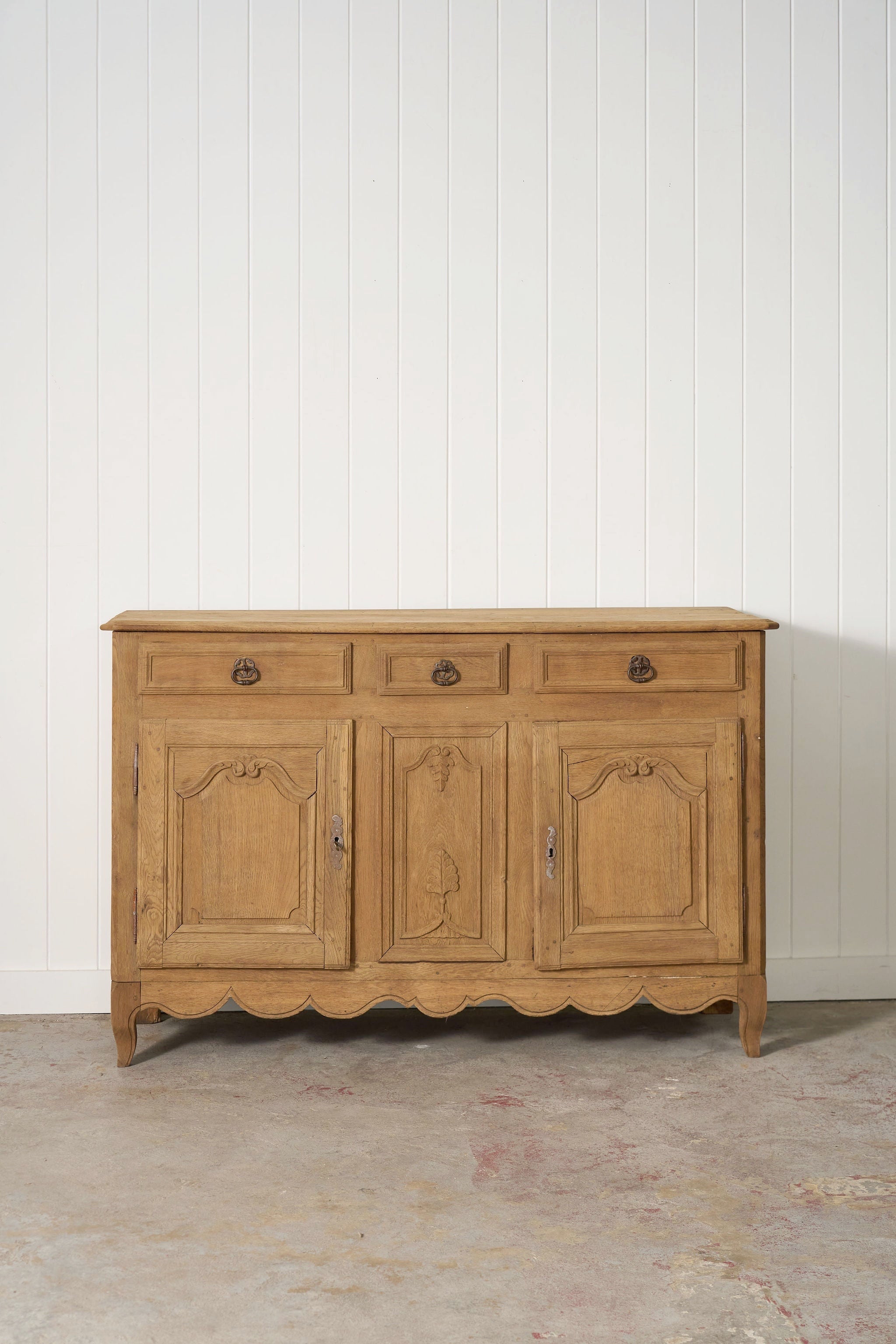 18th Century French Bleached Oak Sideboard Buffet (c. 1780)