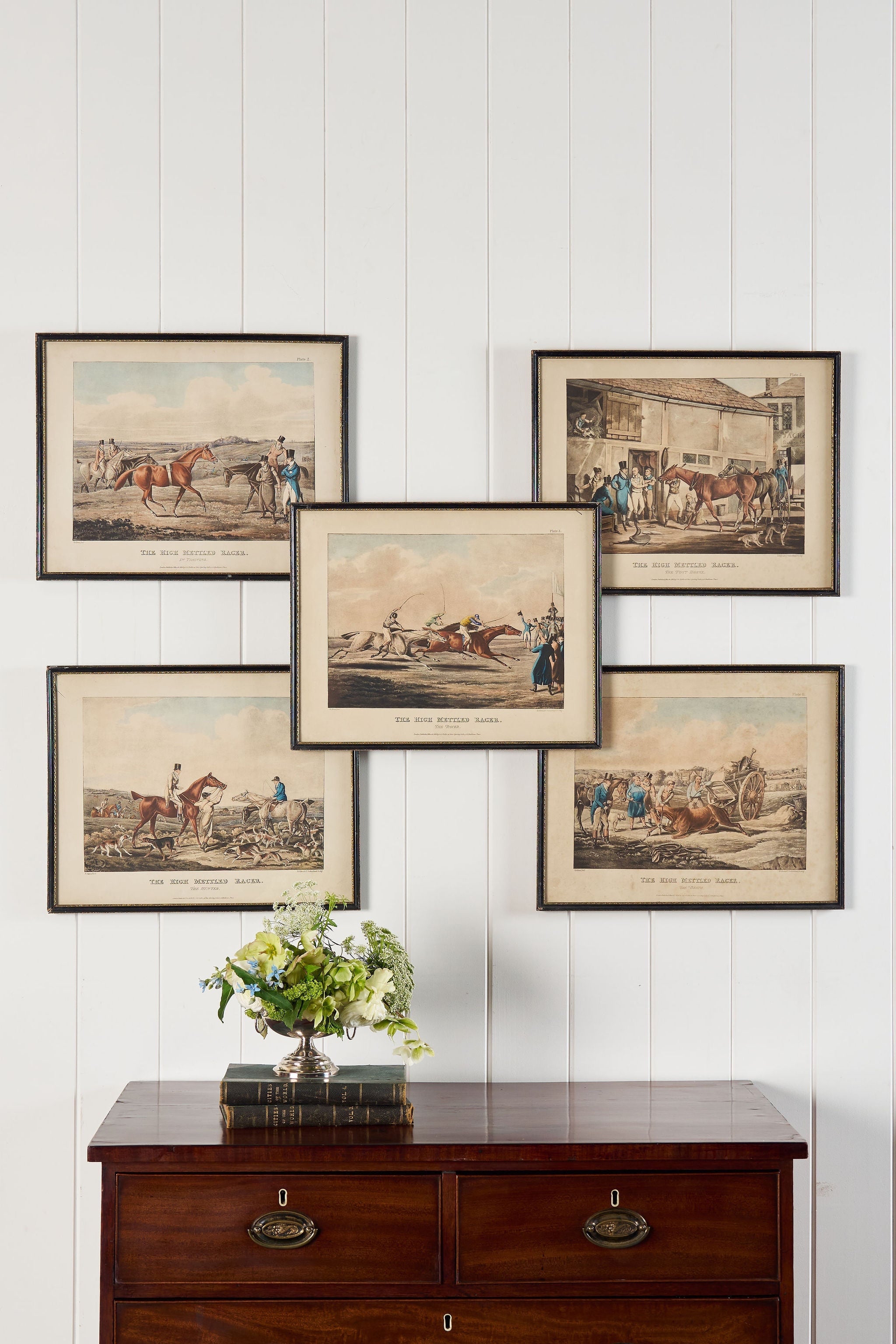 Antique Horse Print in Black Frame of ‘The High Mettled Racer’ Series