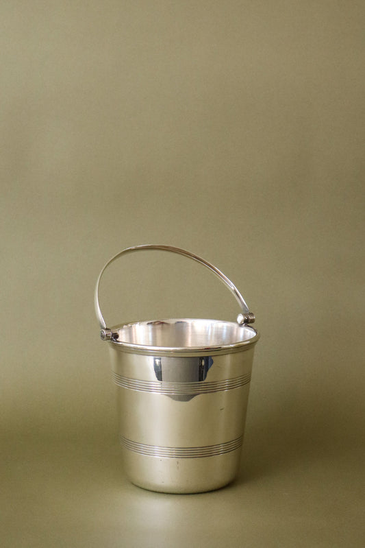 English Silver Plate Ice Bucket with Handle (c. 1930)