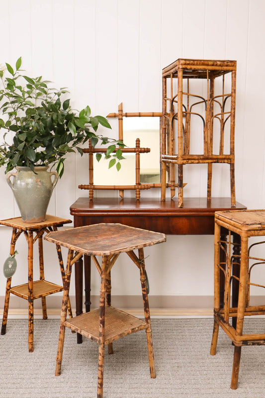 19th Century English Burnt Bamboo Table