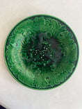 Load image into Gallery viewer, Antique Green Majolica Leaf Pattern 8.5” Plate

