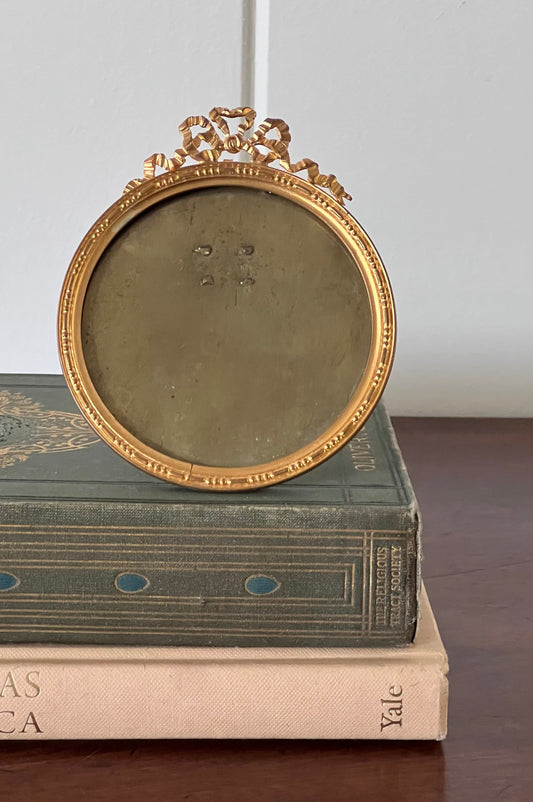 Petite French Brass Frame with Bow | Tabletop