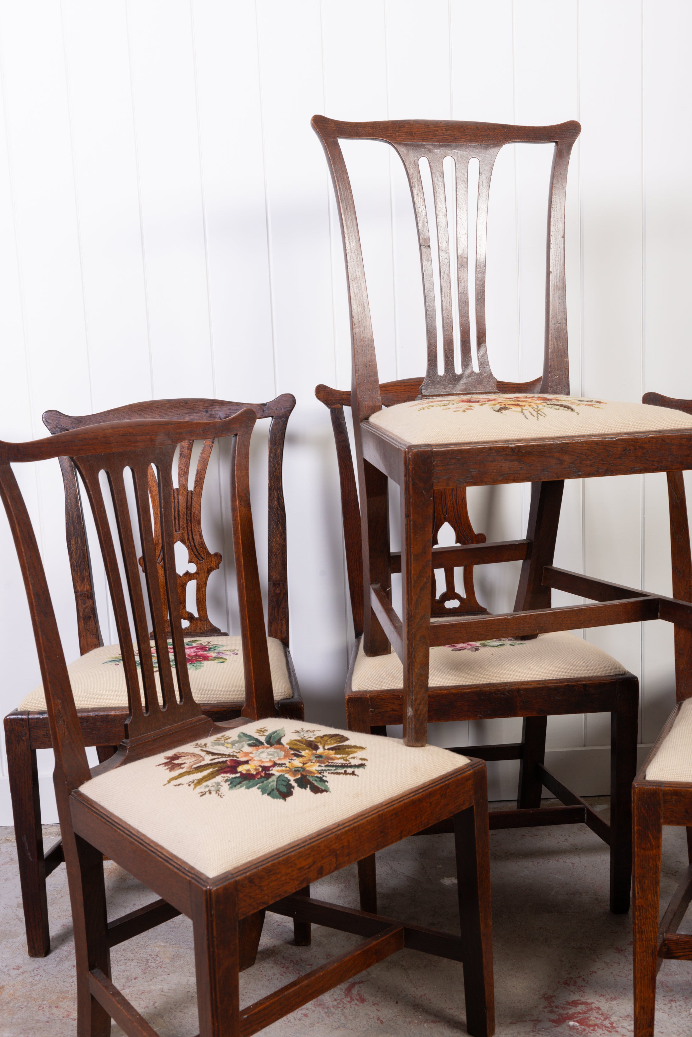 SET of 6 | Georgian Dining Chairs with Needlework Cushions