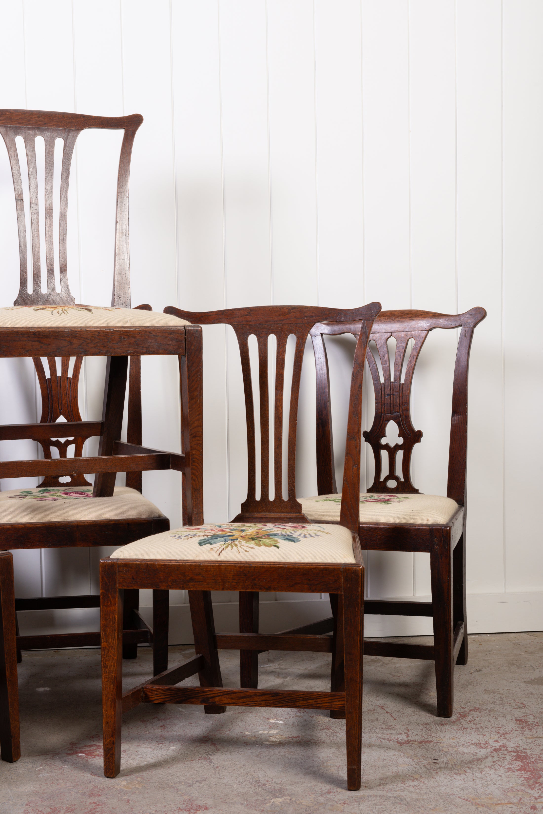 SET of 6 | Georgian Dining Chairs with Needlework Cushions