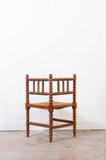 Load image into Gallery viewer, Antique Bobbin Rush Seat Corner Chair

