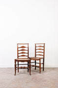 Load image into Gallery viewer, PAIR of Oak Ladder Back Chairs
